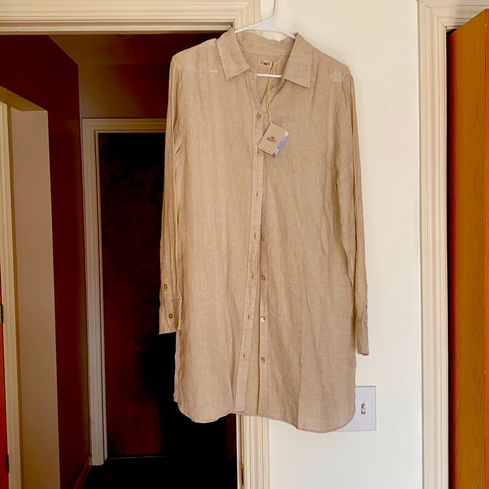 Faherty Brand Linen Shirt Dress NWT!